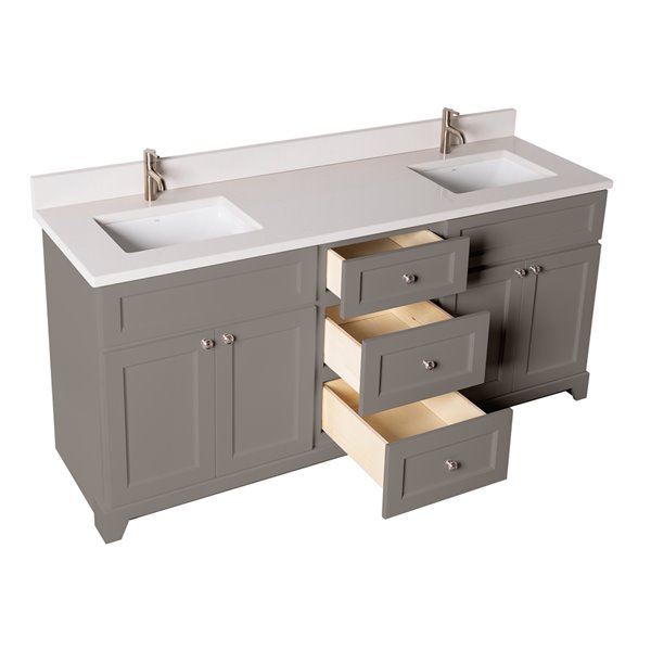 St. Lawrence London 72in Titanium Grey Double Bathroom Vanity