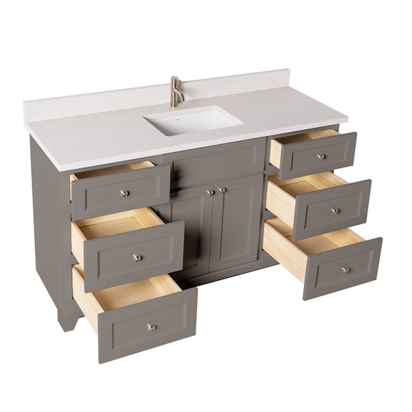 St. Lawrence London 60in Single Titanium Grey Bathroom Vanity