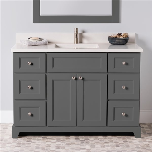 St. Lawrence Cabinets London 48-in Graphite Grey Single Sink Bathroom ...