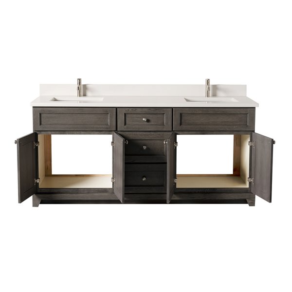 St. Lawrence Richmond 72in GreyBrown Double Sink Bathroom