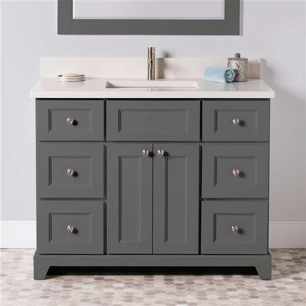 Single Sink 42 In Graphite Grey, 42 Inch Bathroom Vanity Cabinet With Top