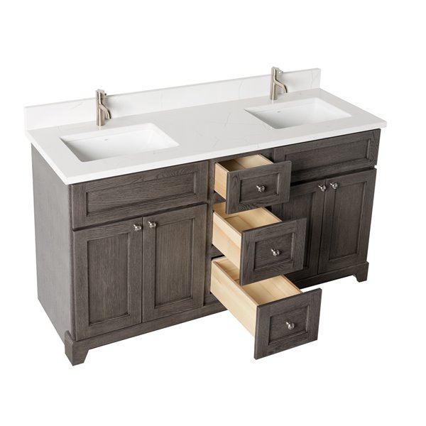 St. Lawrence Richmond 60in GreyBrown Double Sink Bathroom
