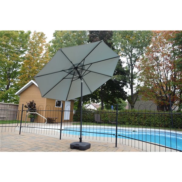 Parasol octogonal de F. F. Corriveau International International, 8,5 pi, gris