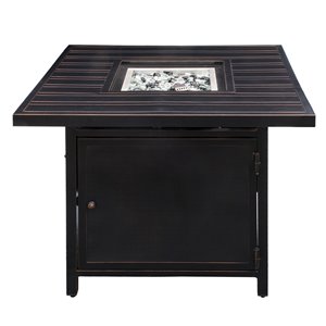 Paramount Noah Square Convertible Aluminum Outdoor Firepit - Bronze - 25,000 BTU