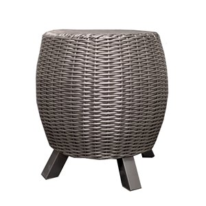 Grapevine Premium Lisa Wicker Stool with Legs- Matte Black