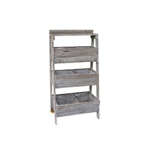 Grapevine Urban Garden 3 level Recycled Wood Ladder Planter - White Wash