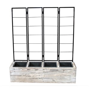 Grapevine Urban Garden 4 Part Recycled Wood Trellis - White Wash