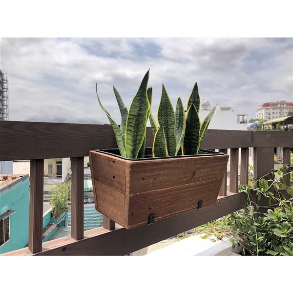 Grapevine Brown Urban Garden Recycled Wood Deck Planter - Brown - 2 Pack