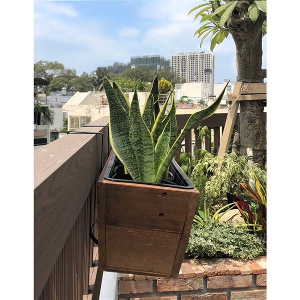 Grapevine Brown Urban Garden Recycled Wood Deck Planter - Brown - 2 Pack