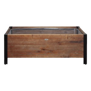 Grapevine planter for urban gardens, recycled wood and metal, rectangular