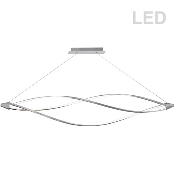 Luminaire suspendu Seli de Dainolite, 3 lumières, 72 po x 32 po, chrome satiné