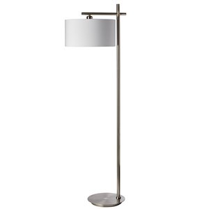 Dainolite Floor Lamp - 1-Light - Satin Chrome