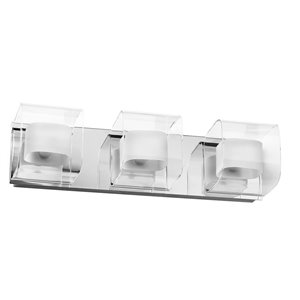 Dainolite Courtney Vanity Light - 3-Light - 6-in - Polished Chrome