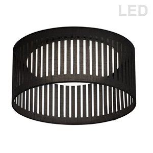 Dainolite Slit Drum Flush Mount Light - 1-Light - 15-in - Black