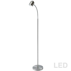 Dainolite Floor Lamp - 1-LED Light - Satin Chrome