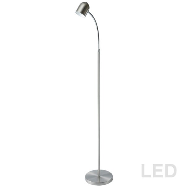 Lampe sur pied  de Dainolite, 1 lumière DEL, chrome satiné