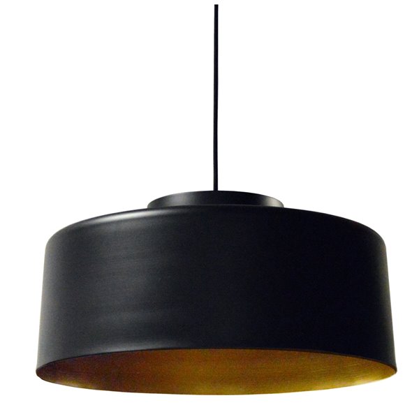 Luminaire suspendu Kup de Dainolite, 1 lumière, 19,7 po x 10,5 po, noir