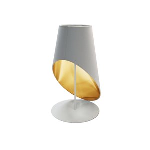 Lampe de table Slanted Drum de Dainolite, 1 lumière, 24 po, blanc/or