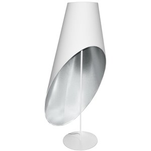 Lampe sur pied Slanted Drum de Dainolite, 3 lumières, blanc/argent