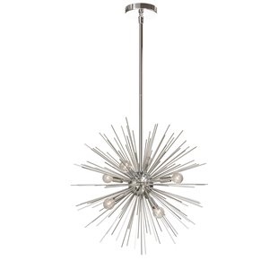 Dainolite Vega Pendant Light - 6-Light - 20-in x 20-in - Silver