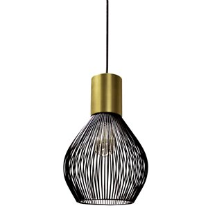 Dainolite Signature Pendant Light - 1-Light - 10-in x 18-in - Black