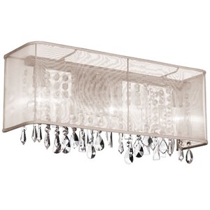 Dainolite Bohemian Vanity Light - 3-Light - 20.5-in - Polished Chrome