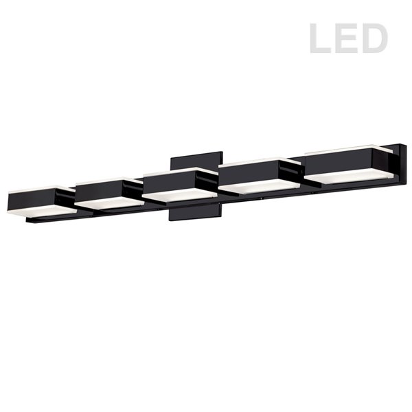 Dainolite Signature LED Vanity Light - 5-Light - 32.5-in - Matte Black