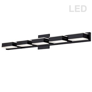 Luminaire pour meuble-lavabo Signature de Dainolite, 5 lumières DEL, 32.5 po, noir mat