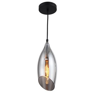 Luminaire suspendu Abba de Dainolite, 1 lumière, 5 po x 12 po, noir