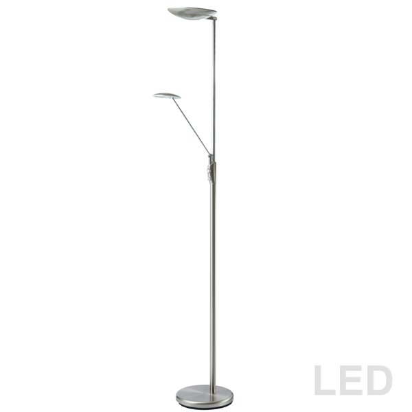 Dainolite Mother & Son Floor Lamp - 3-LED Light - Satin Chrome