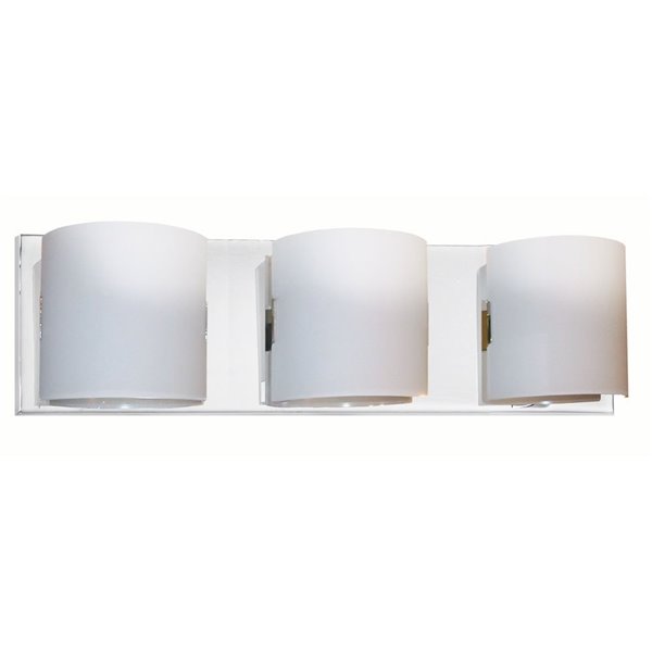 Dainolite Sanctuary Vanity Light - 3-Light - 20-in - Polished Chrome