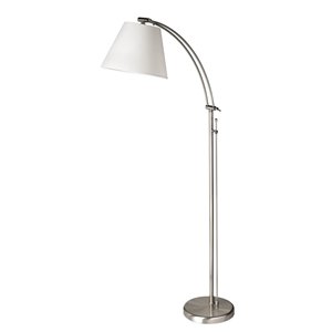 Dainolite Signature Floor Lamp - 1-Light - Satin Chrome