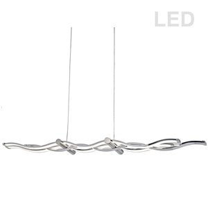 Dainolite Florence Pendant Light - 1-Light - 40-in x 3-in - Polished Chrome