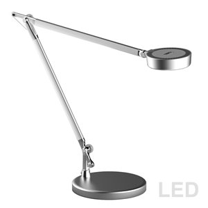 Lampe de bureau Signature Adjustable de Dainolite, 16.5 po, argent