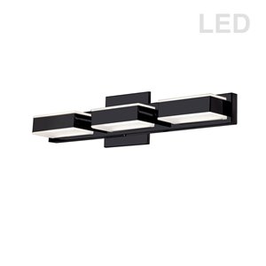 Luminaire pour meuble-lavabo Signature de Dainolite, 3 lumières DEL, 20 po, noir mat