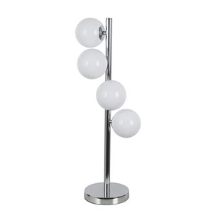 Lampe de table Glasgow de Dainolite, 4 lumières, 24,5 po, chrome poli