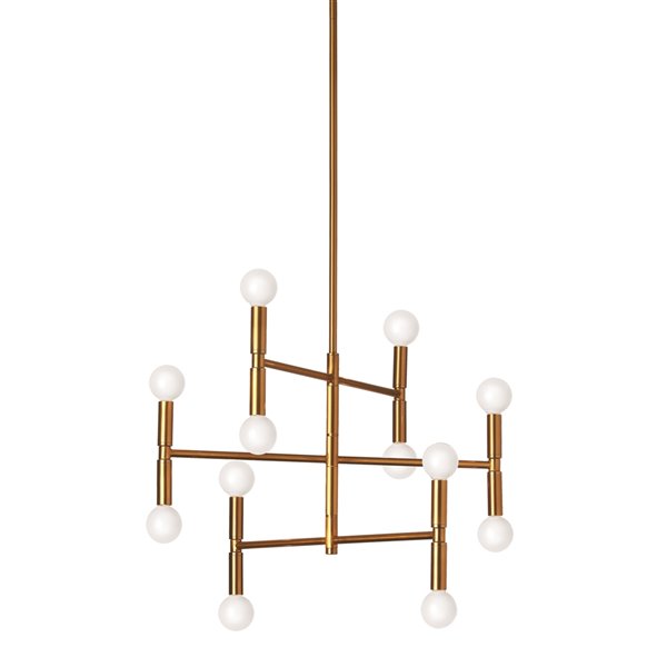 Dainolite Ava Chandelier - 12-Light - 15-in x 20.8-in - Vintage Bronze