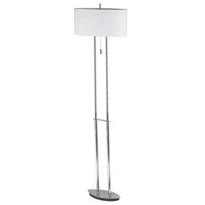 Lampe sur pied Signature de Dainolite, 2 lumières, chrome poli