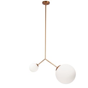 Luminaire suspendu Orion de Dainolite, 2 lumières, 21 po x 16 po, or