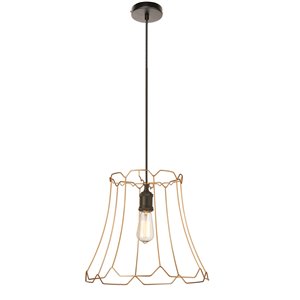 Dainolite Belenko Pendant Light - 1-Light - 16-in x 14-in - Gold