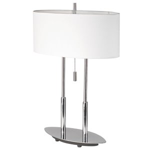 Dainolite Signature Table Lamp - 2-Light - 20-in - Polished Chrome