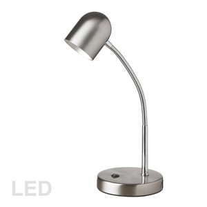 Dainolite Signature Desk Lamp - LED Light -  13.8-in - Satin Chrome