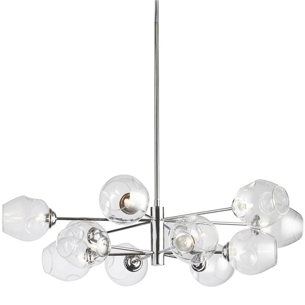 Dainolite Abii Pendant Light - 12-Light - 33-in x 10-in - Polished Chrome/Glass