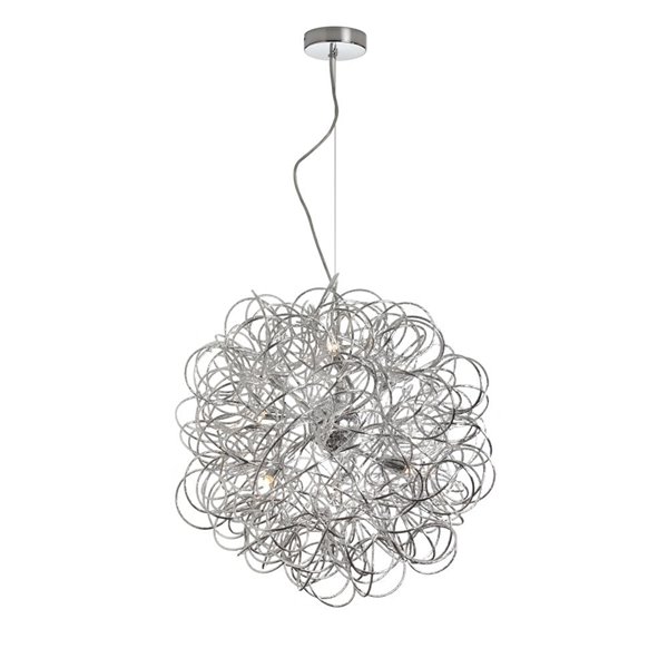 Dainolite Baya Pendant Light - 6-Light - 18-in x 18-in - Polished Chrome