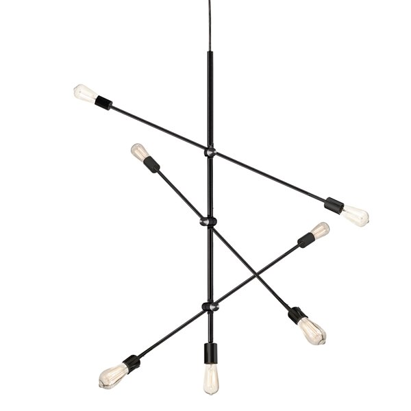 Dainolite Signature Pendant Light - 7-Light - 28.75-in x 23-in - Black