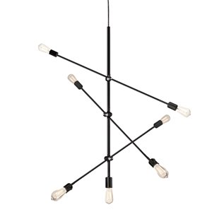 Luminaire suspendu Signature de Dainolite, 7 lumières, 28,75 po x 23 po, noir