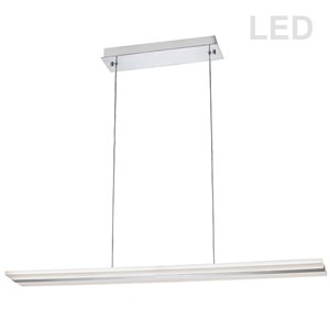 Dainolite Signature Pendant Light - 2-Light - 36-in x 0.45-in - Satin Chrome