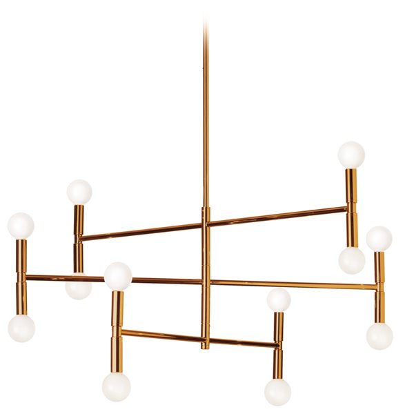 Dainolite Ava Chandelier - 12-Light - 15-in x 31-in - Vintage Bronze