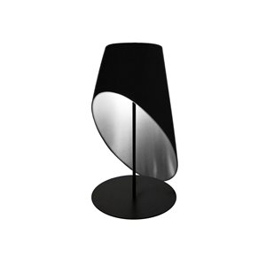 Lampe de table Slanted Drum de Dainolite, 1 lumière, 24 po, noir/argent