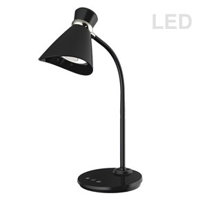 Dainolite Signature Desk Lamp - LED Light -  16-in - Black